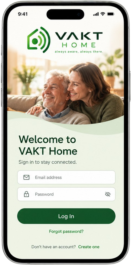 VAKT Home sign-in screen